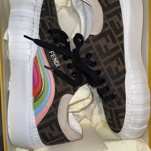 Fendi Force LT Rainbow Sneaker Size 39
